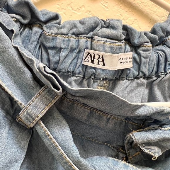 ZARA Wide Leg Belted Jeans - Women - Picture 4 of 4